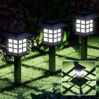 12Pack Solar Path Lights Outdoor Solar Walkway Lights Waterproof Garden Light Decorative for Yard Landscape Driveway Warm White