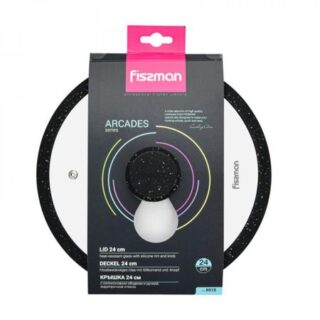 Fissman Lid Arcades With Marble Silicone Rim Black 24cm