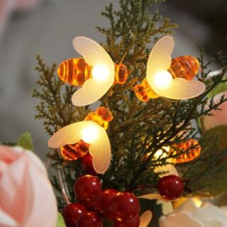 2025 Bees String Lights 10M 80 LED Lights Mini Vintage Christmas Halloween Decorative String Lights Patio Garden Home 510 USB&1.5M 10LED теплый белый