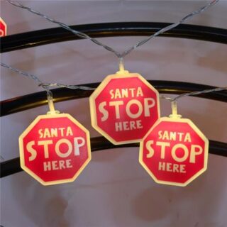 2025 Рождественские огни STOP Letters Print Decoration Подвесные гирлянды для Рождества Светодиодные подвесные светильники для дома и интерьера 1.5M 10leds USB красный
