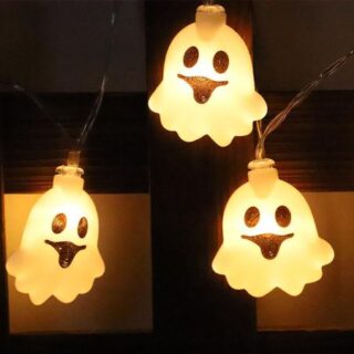 2025 New Halloween String Lights attery Operated Ghost String Lights Cute Halloween Lights Indoor for Party Decorations 676 1.5m 10balls battery