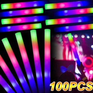 100 шт. светодиодных светящихся палочек оптом красочные RGB светящиеся пенопластовые палочки для Рождества, дня рождения, свадьбы, светящиеся в темноте принадлежности для вечеринок 10PCS синий