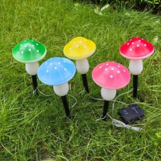 1 pcs Outdoor String Lights 5 LEDS Waterproof Battery Garden Mushroom Lawn Lights Solar Holiday Decorations Lights Summer 580