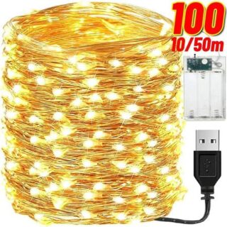 100/2M USB/аккумулятор светодиодные гирлянды водонепроницаемые медные провода гирлянды сказочные гирлянды рождественские свадебные вечеринки декоративные лампы USB- 2m