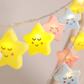 2025 Party LED Rome Decoration Smiley Star String Lights Indoor Party Atmosphere Christmas Battery USB Fairy Lights Curtains 569 USB&1.5M 10LED звезда