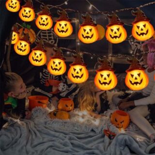 2025 Solar Pumpkin Lights for Halloween Decorations Outside Newest Spooky Pumpkin Lights String for Outdoor Halloween Yard 3.5m 10 leds теплый белый