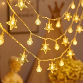10M 80LED Star String Lights Battery in Fairy String Lights Waterproof Extendable for Indoor Outdoor Wedding Party Decoration USB&1.5M 10LED