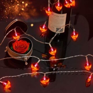2PCS 3m Heart Shaped Lights Red Heart Shaped String Lights 20 LEDs for Valentines Day Wedding Mother s Day Christmas Party Favors 2M красный