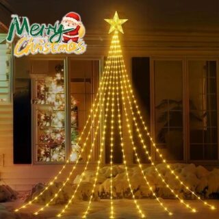 2M 198LED Star Waterfall Lights с 8 режимами питания от USB и дистанционным управлением Кемпинговый светильник для дома и улицы Рождественские гирлянды 2m