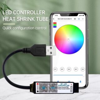 Цветная светодиодная лента RGB, интеллектуальный контроллер, управление через приложение Bluetooth 2.4G, управление затемнением светодиодов, автоматический переключатель, интерфейс USB/DC
