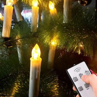 10 шт. беспламенных светодиодных свечей на батарейках для украшения рождественской елки, мерцающие оконные свечи, идеально подходят для украшения вечеринки/праздника