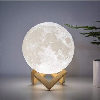1 шт. 3D лунная лампа-увлажнитель с деревянной основой 3 светодиодных ночника с сенсорным управлением яркостью для декора домашнего офиса