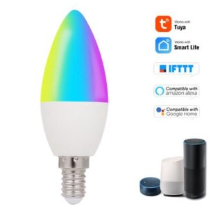 5 Вт E14 RGB + W + C светодиодный Candl Wi-Fi умная лампочка светодиодная лампа приложение работает Alexa Google Assistant управление умная лампа пробуждения ночник белый