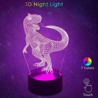 3D ночник USB LED сенсорный 7 цветов меняющий прикроватный светильник украшение для дома детская спальня свет игрушка подарок на день рождения динозавр