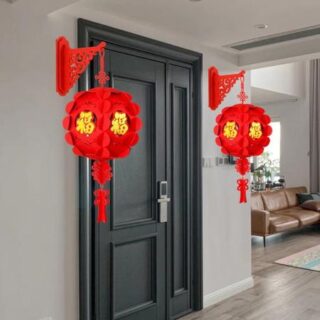 2 шт. DIY красные фонарики китайский новогодний подвесной фонарь самостоятельная сборка фонарь удачи для весеннего фестиваля декор вечеринки S