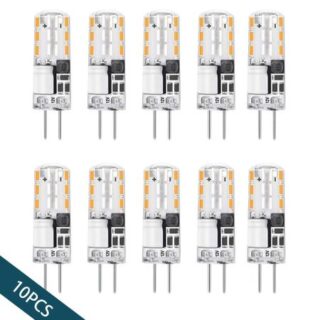 10 упаковок, мини-светодиодная лампа G4, 12 В, Smd3014, без мерцания, светодиодное освещение, силиконовое освещение, угол луча 360 градусов для хрустальной люстры, замена галогенных ламп теплый белый