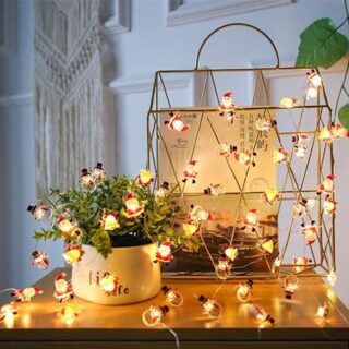 2M 20LED Santa Claus Snowflake Tree LED Light String Christmas Decoration For Home Christmas Ornament Xmas Gift New Year MIT Bells