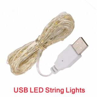 1/2 метра USB светодиодные гирлянды из медной серебряной проволоки водонепроницаемые светодиодные гирлянды для украшения рождественской свадебной вечеринки 1Meter USB белый