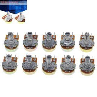 ? 5Set WH148 Регулируемый резистор Регулятор скорости Диммер 15 мм 3 Pin для Arduino 1M Ohm