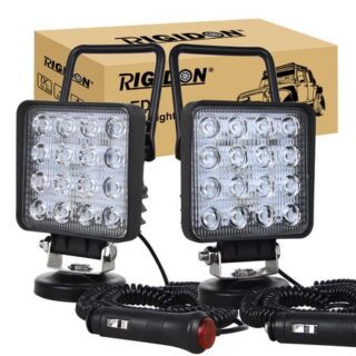 2 x 4  48W Handheld Work Lights with Square Magnetic Base LED Work Lights, Wide Angle Type, Floodlight, LED, 6000K, 12V/24V, Universal