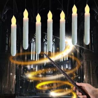 12 шт. подвесных свечей, беспламенные плавающие свечи с дистанционным управлением, работающие от батареек, подвесные свечи для декора на Хэллоуин белый