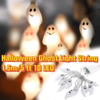 1.5M 10LED Ghost String Lights For Halloween Party Decor Halloween Light Yellow One Size жёлтый