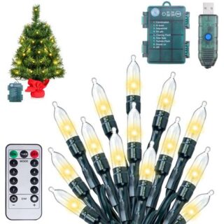 12M 120LED гирлянды сказочные пульты USB рождественские огни елочные гирлянды для новогодней вечеринки сад терраса рождественские украшения 2M 20LED--Battery Box теплый белый