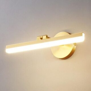 Nordic Simple Modern Copper Mirror Headlight Bathroom Toilet LED Wall Lamp Hotel House Mirror Cabinet Lighting 3 colors changeable